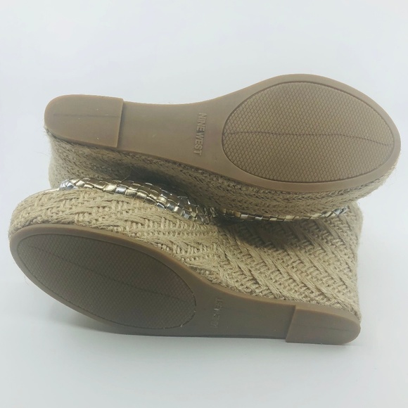 Nine West Gold/Silver Wedge Sandals OBSESSOL1 - Picture 7 of 7